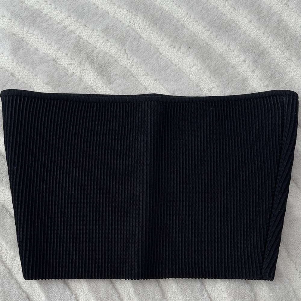 Babaton Black Ribbed Tube Top
